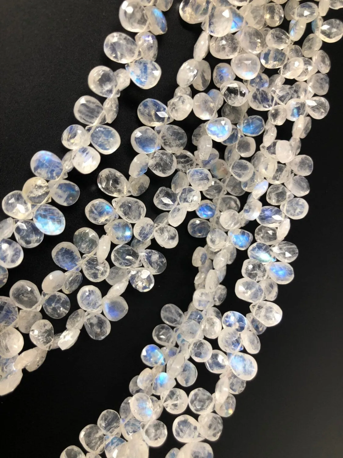 Rainbow Moonstone Beads, Moonstone Beads, Gemstone Beads, Jewelry Supplies, Wholesale Beads, AAA  Quality, 7x6mm -10x7mm, 9.75" Strand