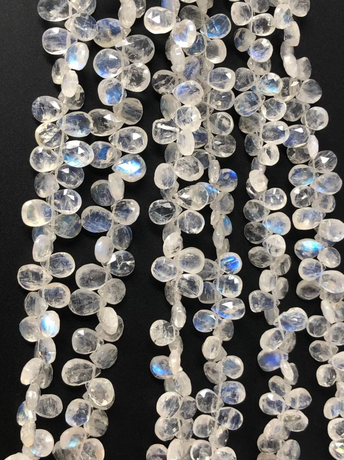 Rainbow Moonstone Beads, Moonstone Beads, Gemstone Beads, Jewelry Supplies, Wholesale Beads, AAA  Quality, 7x6mm -10x7mm, 9.75" Strand