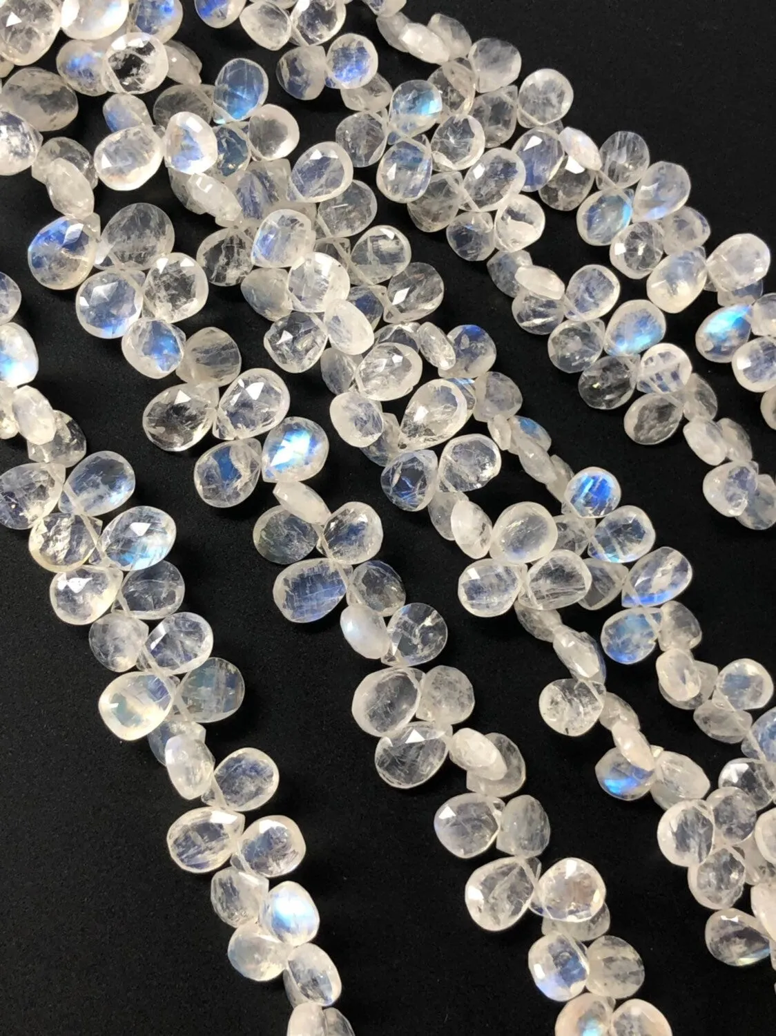 Rainbow Moonstone Beads, Moonstone Beads, Gemstone Beads, Jewelry Supplies, Wholesale Beads, AAA  Quality, 7x6mm -10x7mm, 9.75" Strand