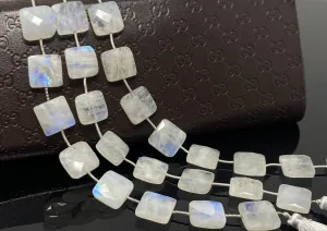 Rainbow Moonstone Beads, Moonstone Briolette Beads, Gemstone Beads, Bulk Wholesale Beads, 14x14mm - 14.5x14.5mm, 8” Strand