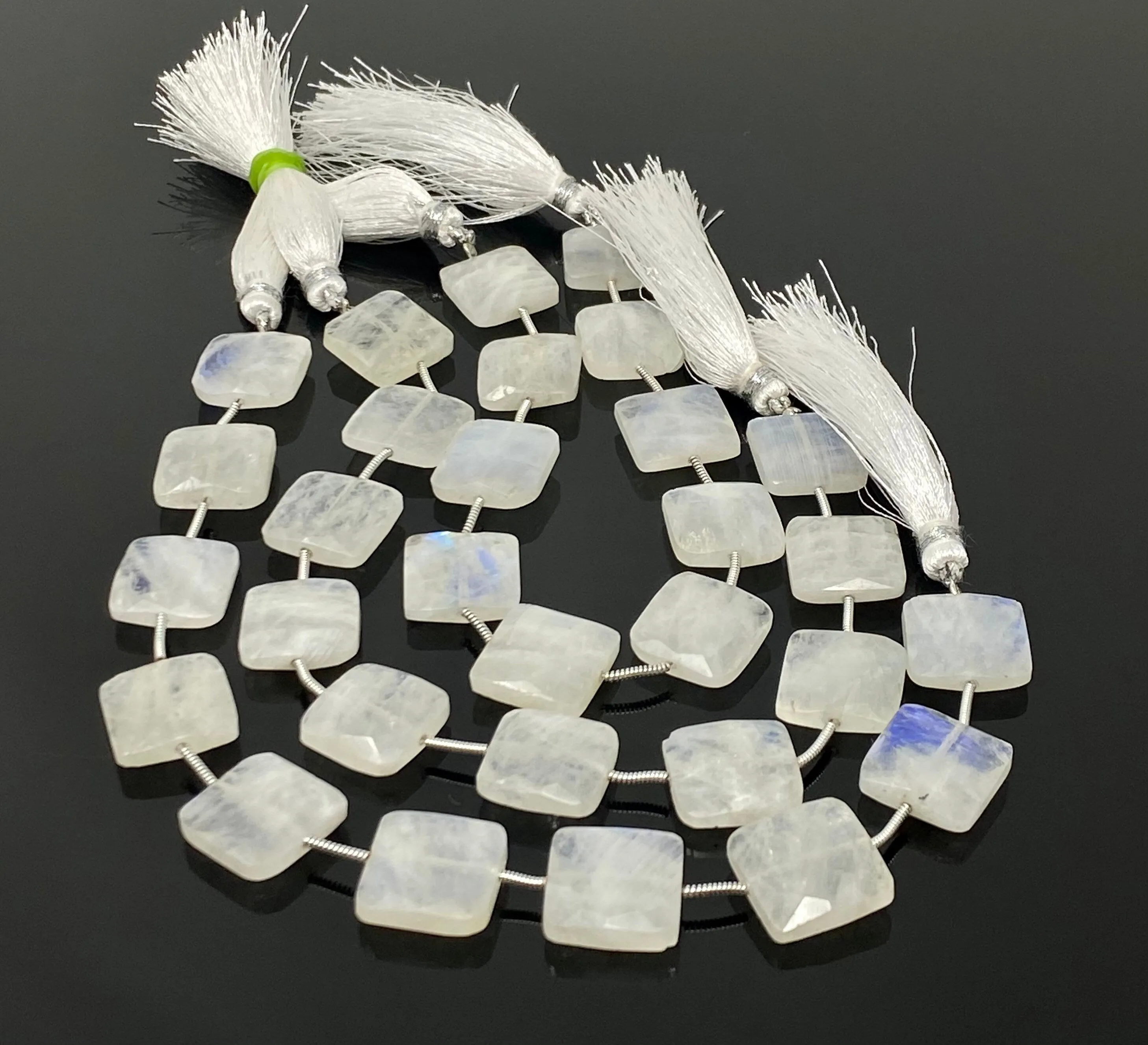 Rainbow Moonstone Beads, Moonstone Briolette Beads, Gemstone Beads, Bulk Wholesale Beads, 14x14mm - 14.5x14.5mm, 8” Strand