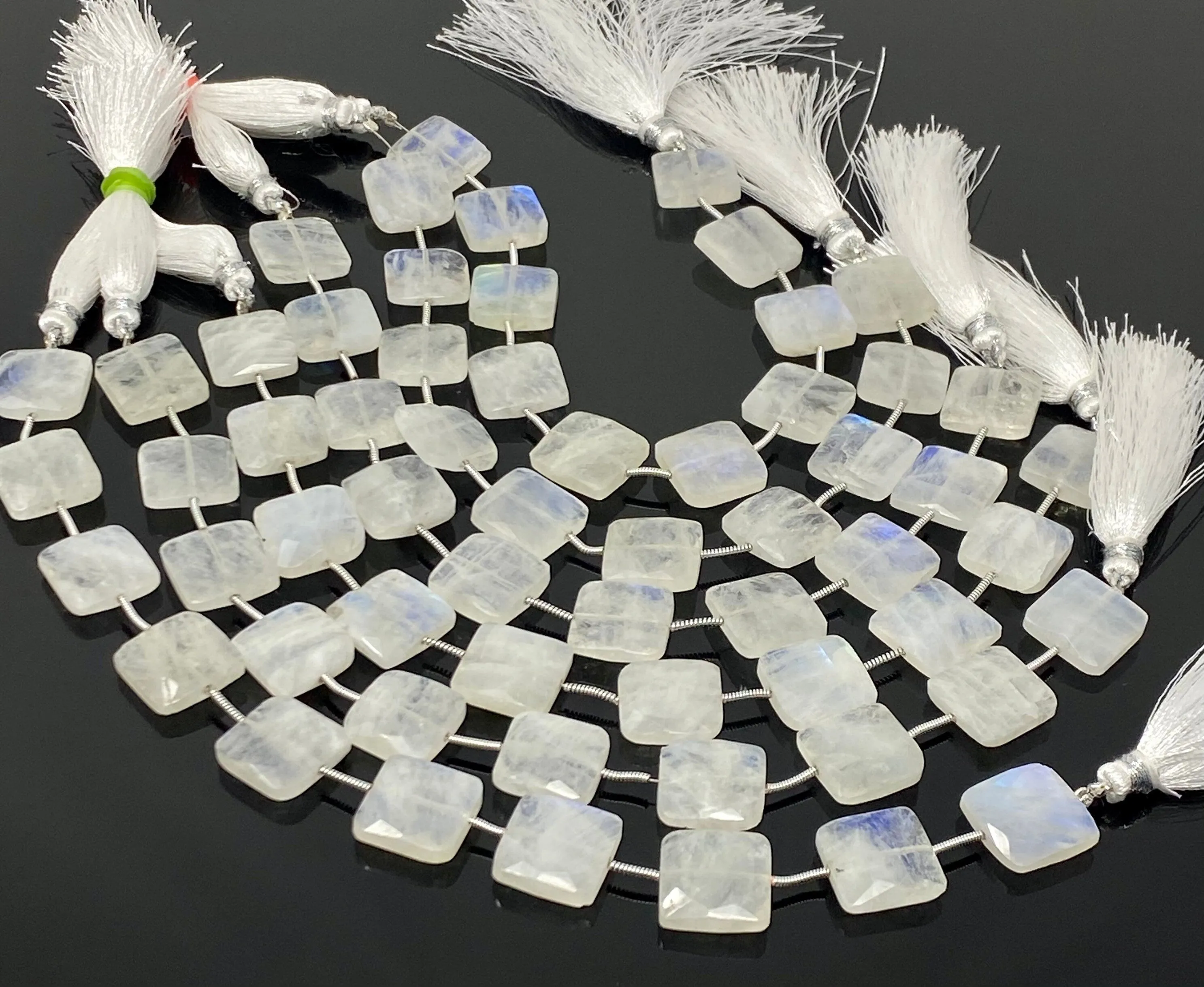 Rainbow Moonstone Beads, Moonstone Briolette Beads, Gemstone Beads, Bulk Wholesale Beads, 14x14mm - 14.5x14.5mm, 8” Strand