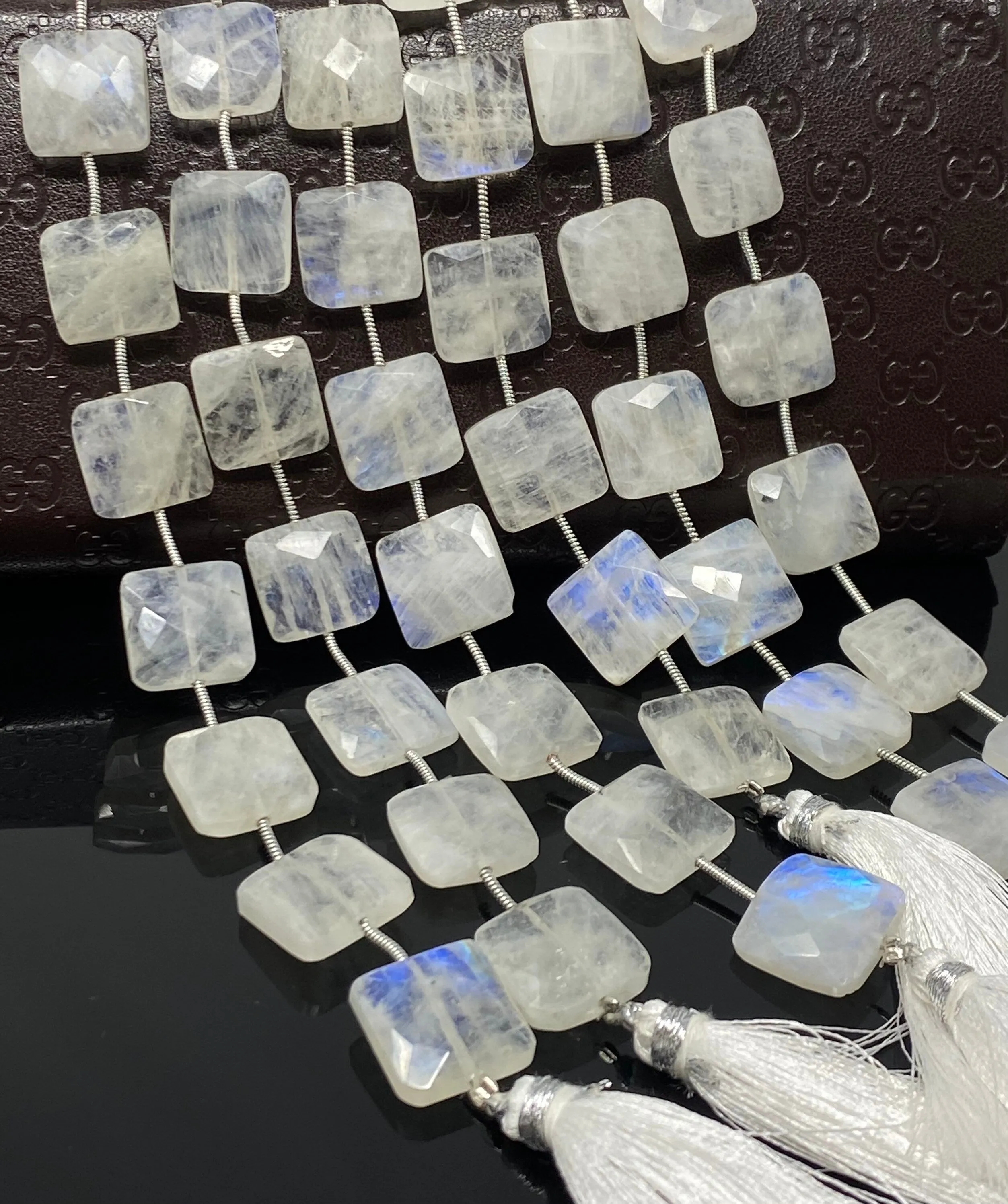 Rainbow Moonstone Beads, Moonstone Briolette Beads, Gemstone Beads, Bulk Wholesale Beads, 14x14mm - 14.5x14.5mm, 8” Strand