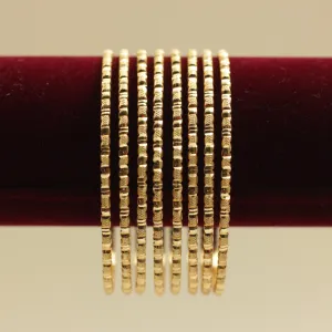 Real Gold Matte Tone Set of 8 Bangles - SS001 - Daily Wear/Office Wear/Function Wear Bangles