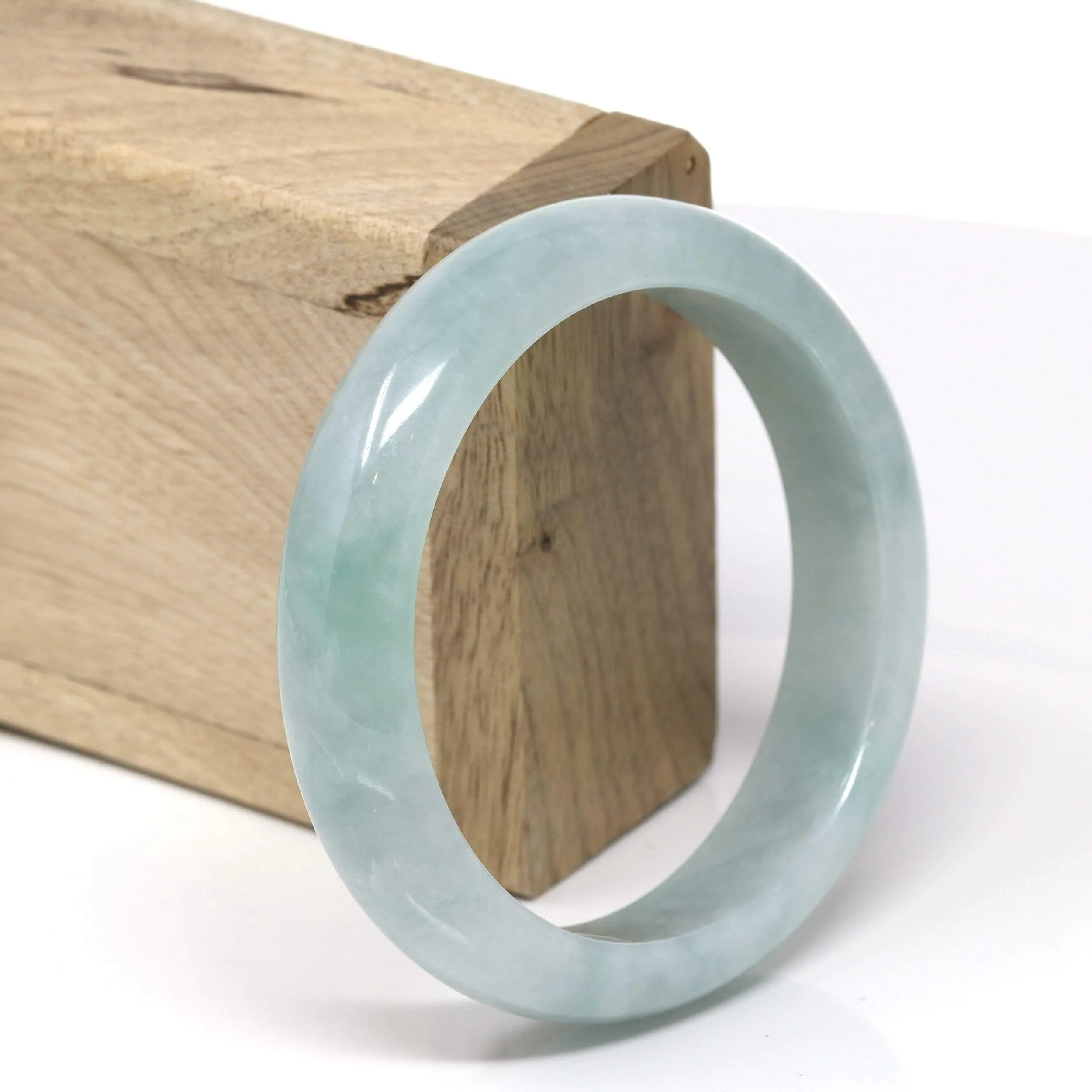 RealJade® "Classic Bangle" Genuine Burmese High Quality Jadeite Jade Bangle Bracelet (58.6 mm) #531