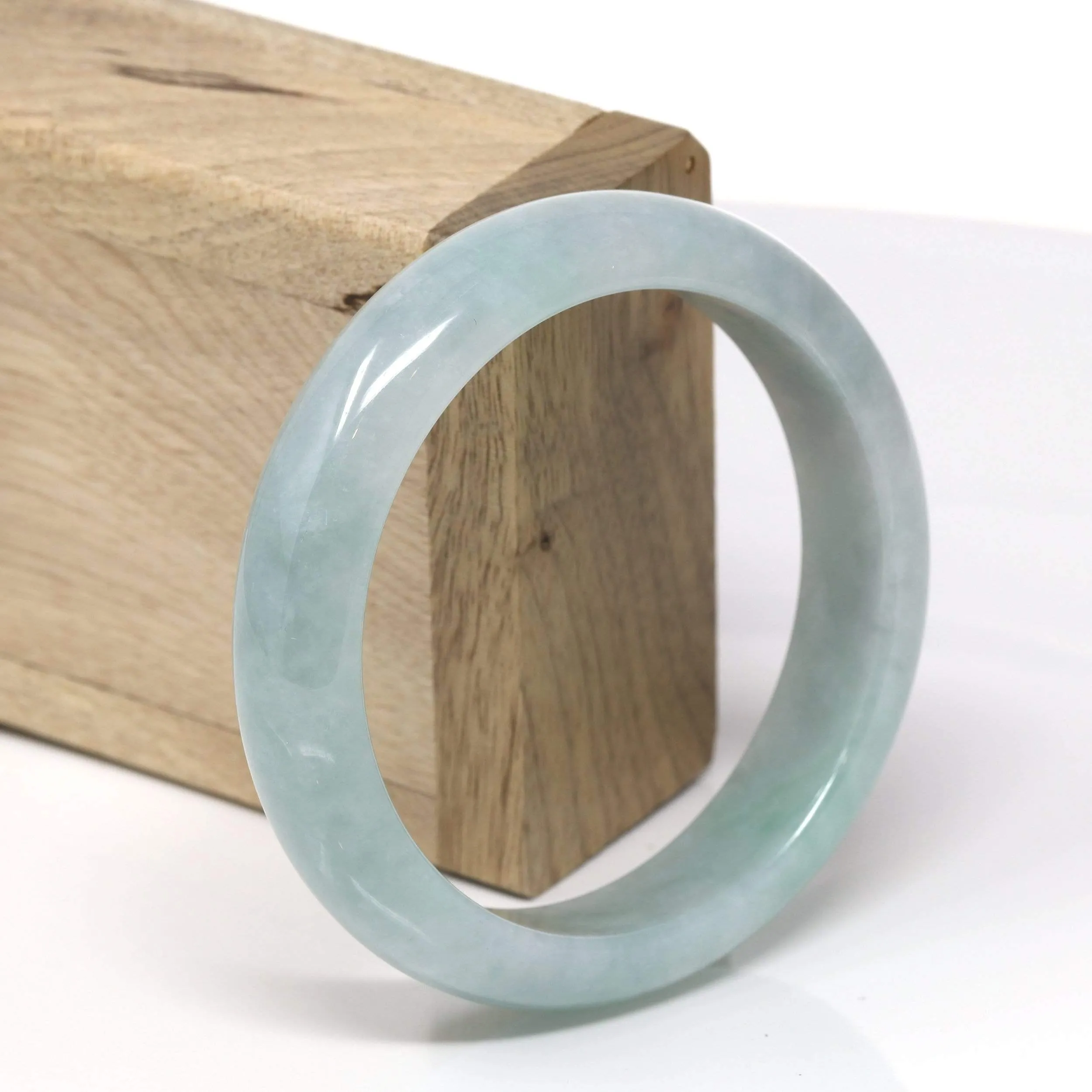 RealJade® "Classic Bangle" Genuine Burmese High Quality Jadeite Jade Bangle Bracelet (58.6 mm) #531