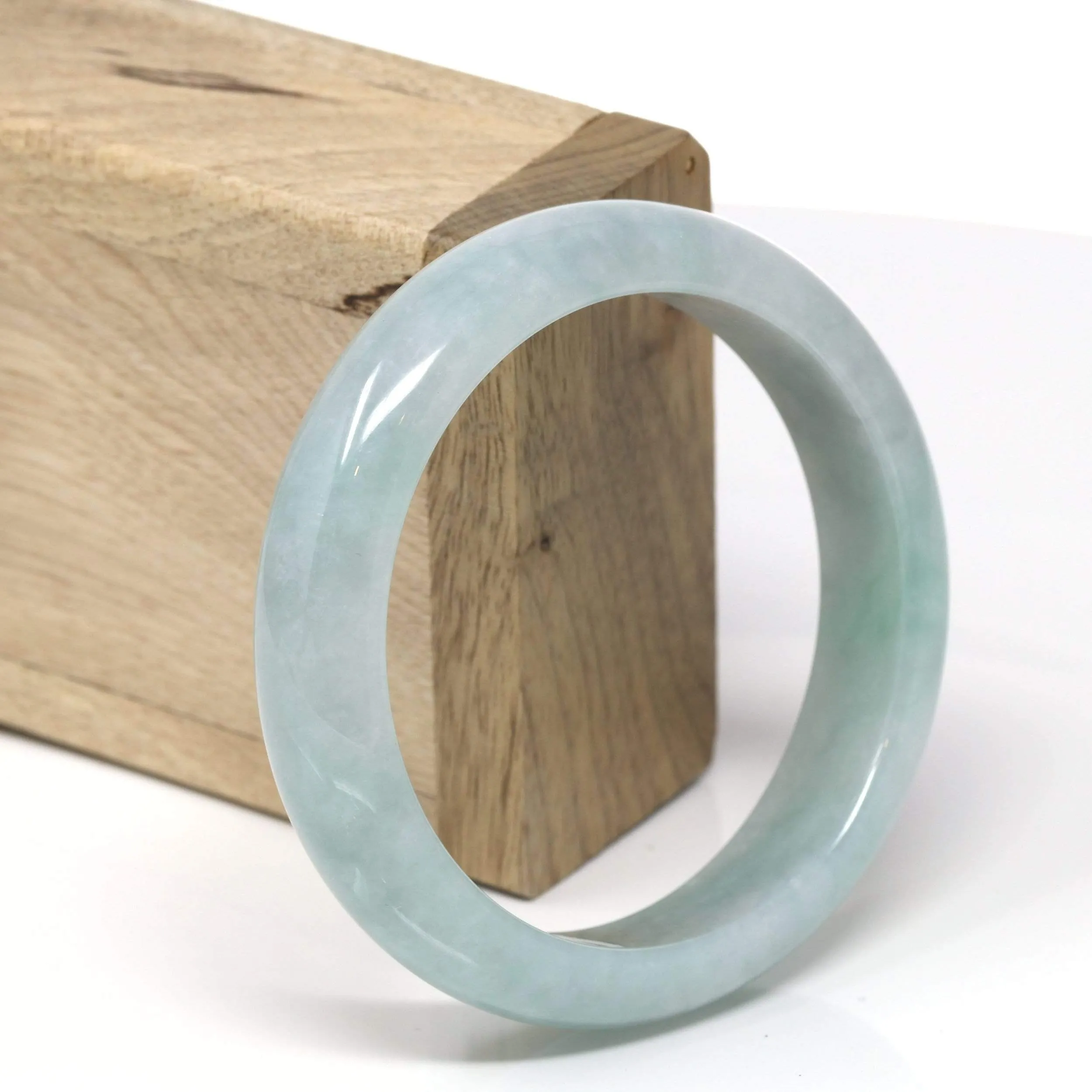 RealJade® "Classic Bangle" Genuine Burmese High Quality Jadeite Jade Bangle Bracelet (58.6 mm) #531