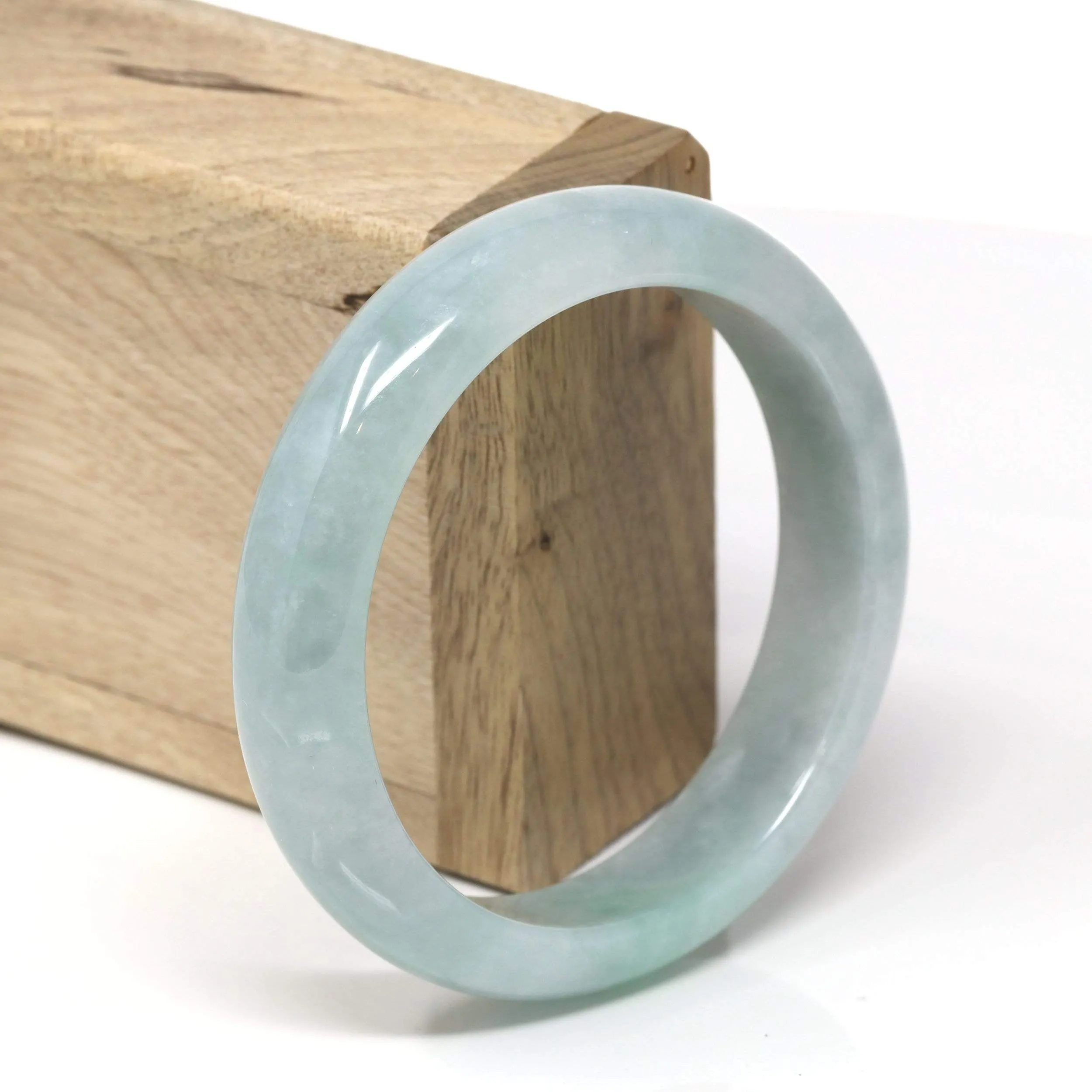 RealJade® "Classic Bangle" Genuine Burmese High Quality Jadeite Jade Bangle Bracelet (58.6 mm) #531