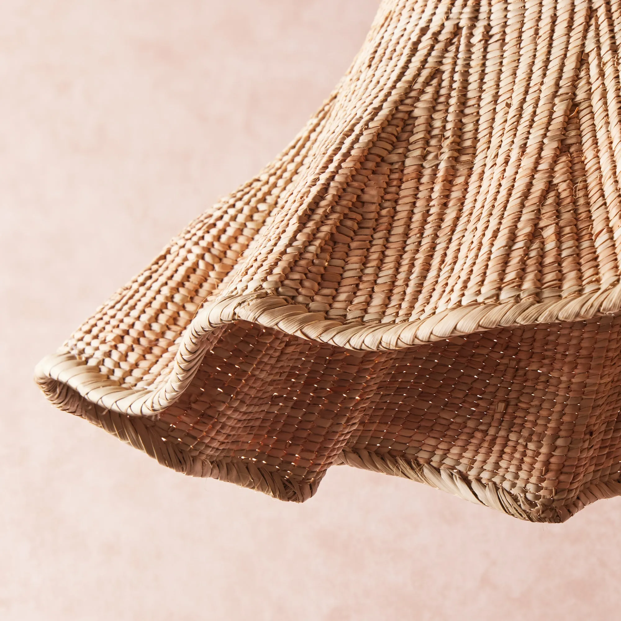 Regular Wonky Wave natural woven palm basket