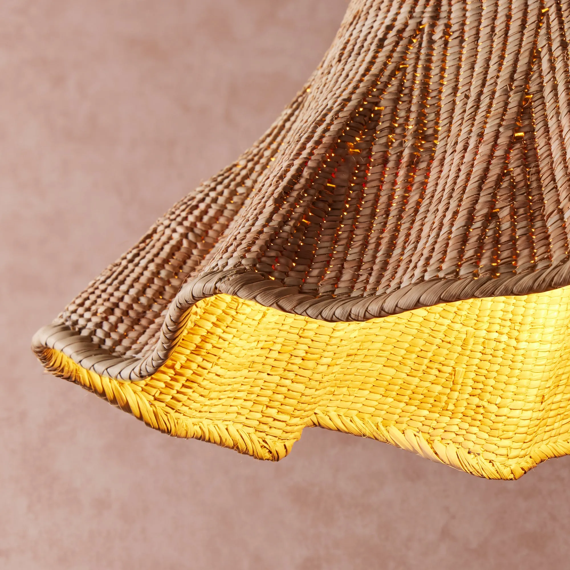 Regular Wonky Wave natural woven palm basket