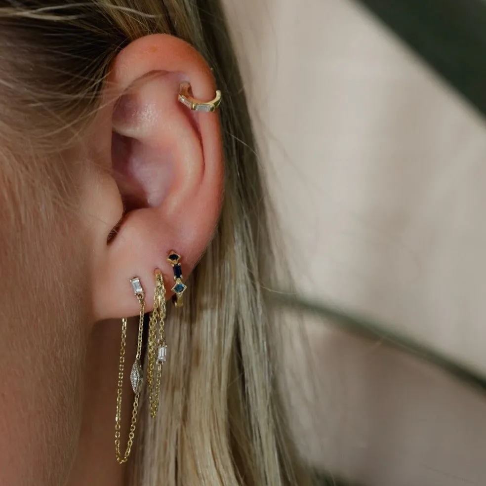 Reina - baguette & rhombus earrings