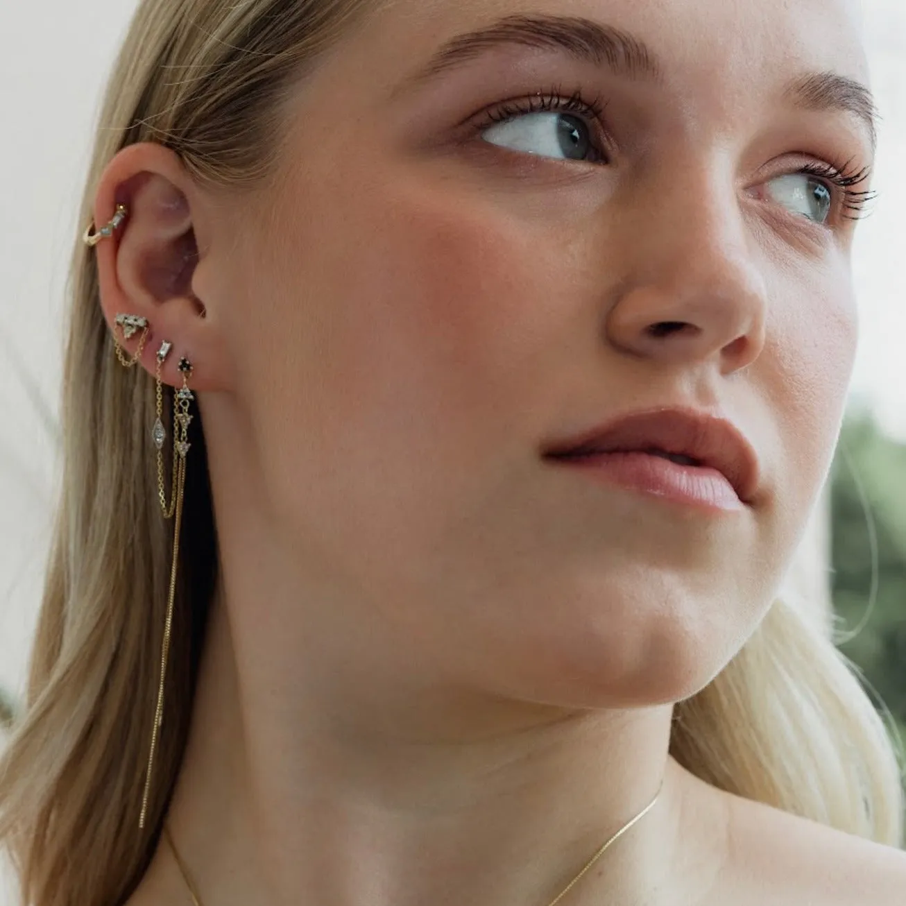 Reina - baguette & rhombus earrings