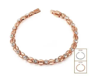 Rose Gold Plated Inlay Cubic Zirconia Wheat-shaped Bracelets & Bangles Jewelry Austrian Crystal Bracelets