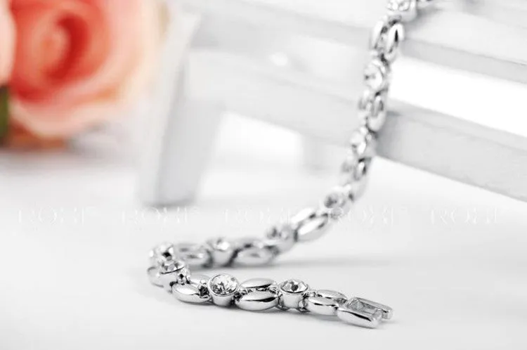 Rose Gold Plated Inlay Cubic Zirconia Wheat-shaped Bracelets & Bangles Jewelry Austrian Crystal Bracelets