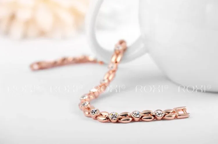 Rose Gold Plated Inlay Cubic Zirconia Wheat-shaped Bracelets & Bangles Jewelry Austrian Crystal Bracelets