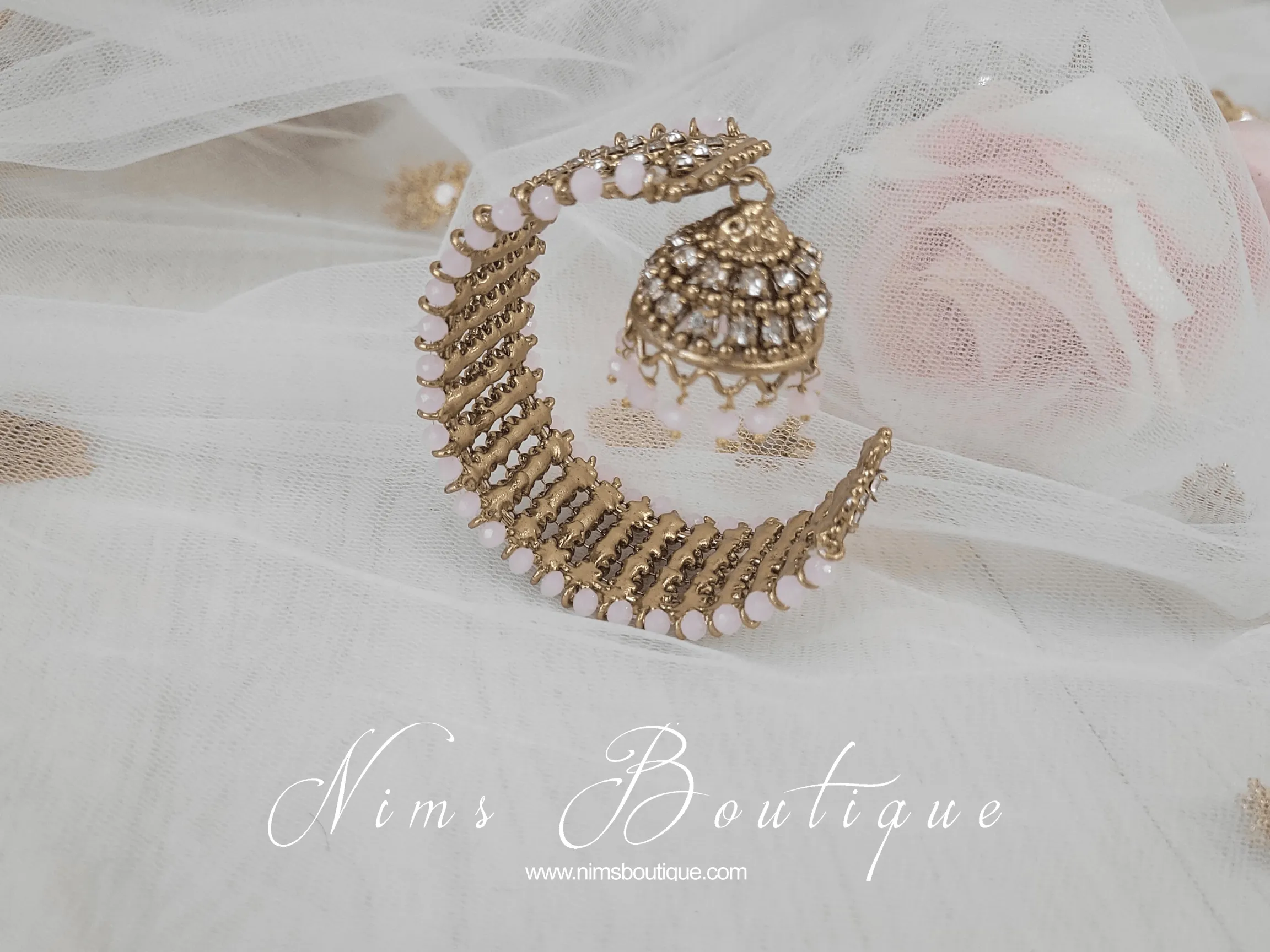 Royal Blush Bracelet with hanging chumka