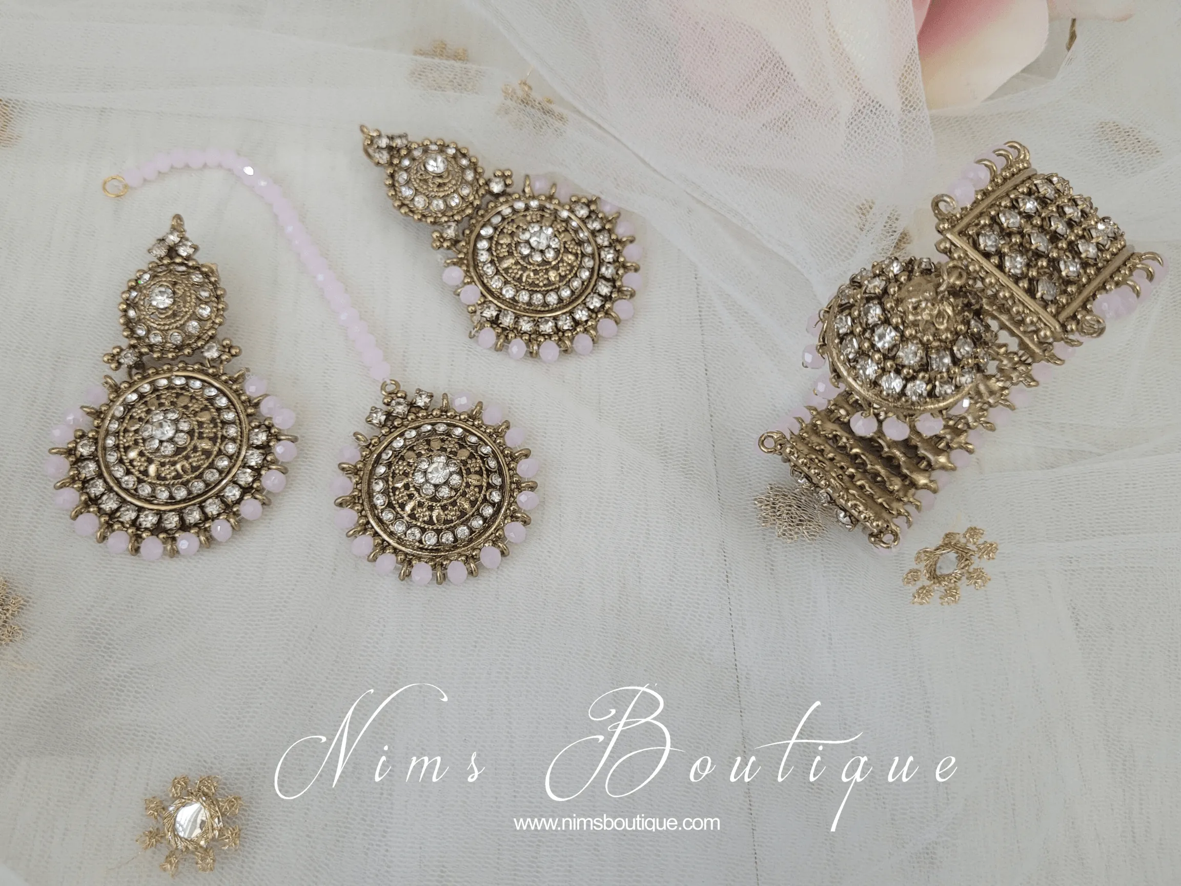 Royal Blush Bracelet with hanging chumka