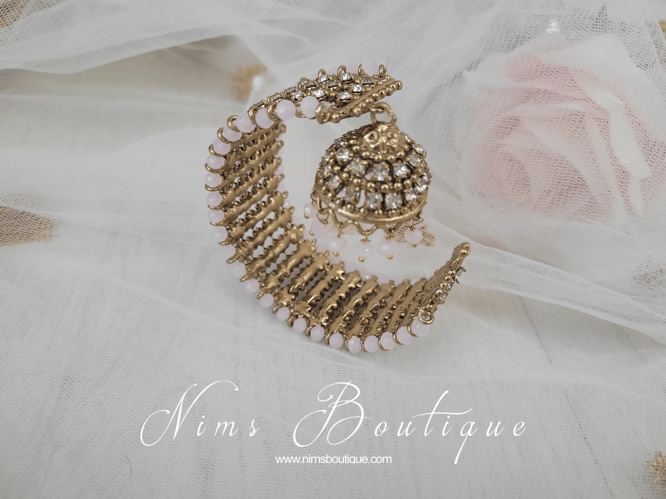 Royal Blush Bracelet with hanging chumka