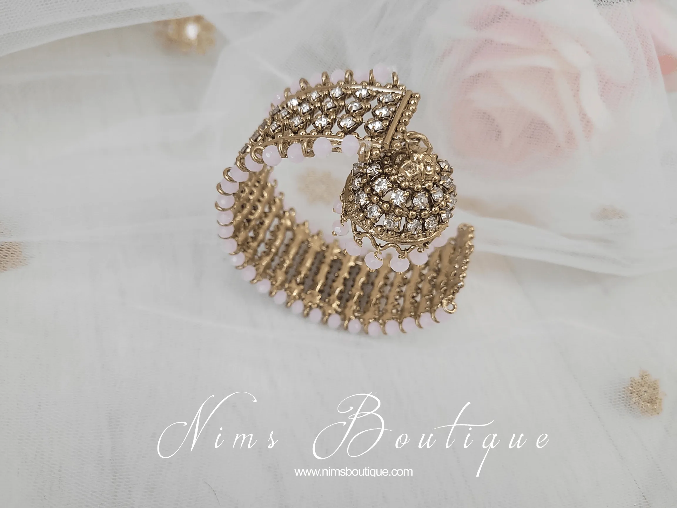 Royal Blush Bracelet with hanging chumka