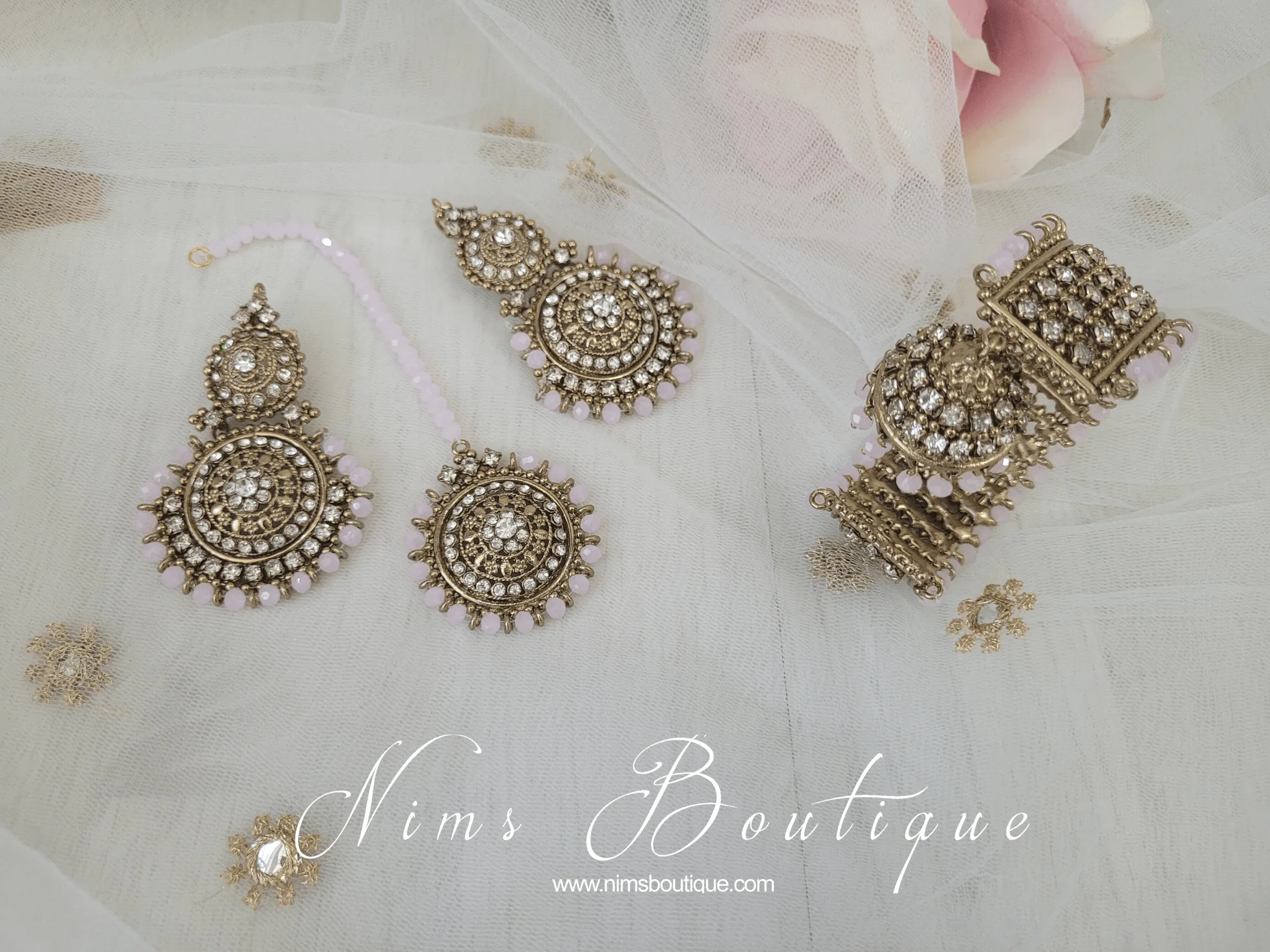 Royal Blush Bracelet with hanging chumka