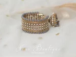 Royal Grey Bracelet with hanging chumka