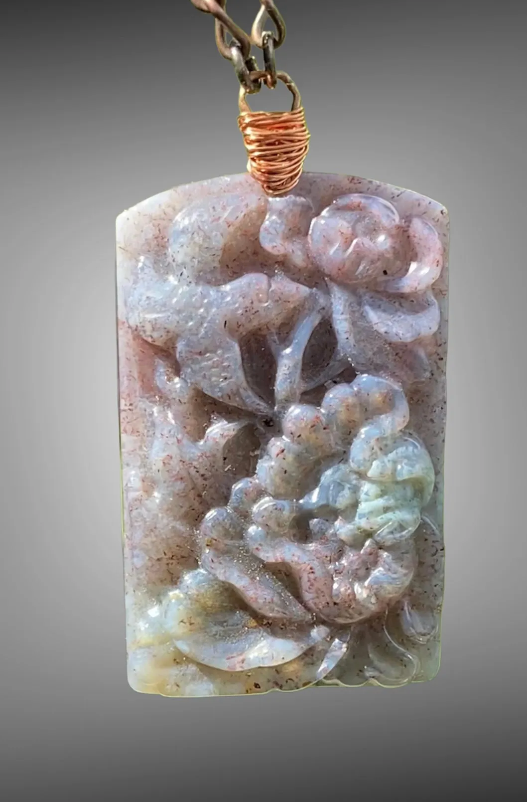Ruby in Kyanite Carved Necklace
