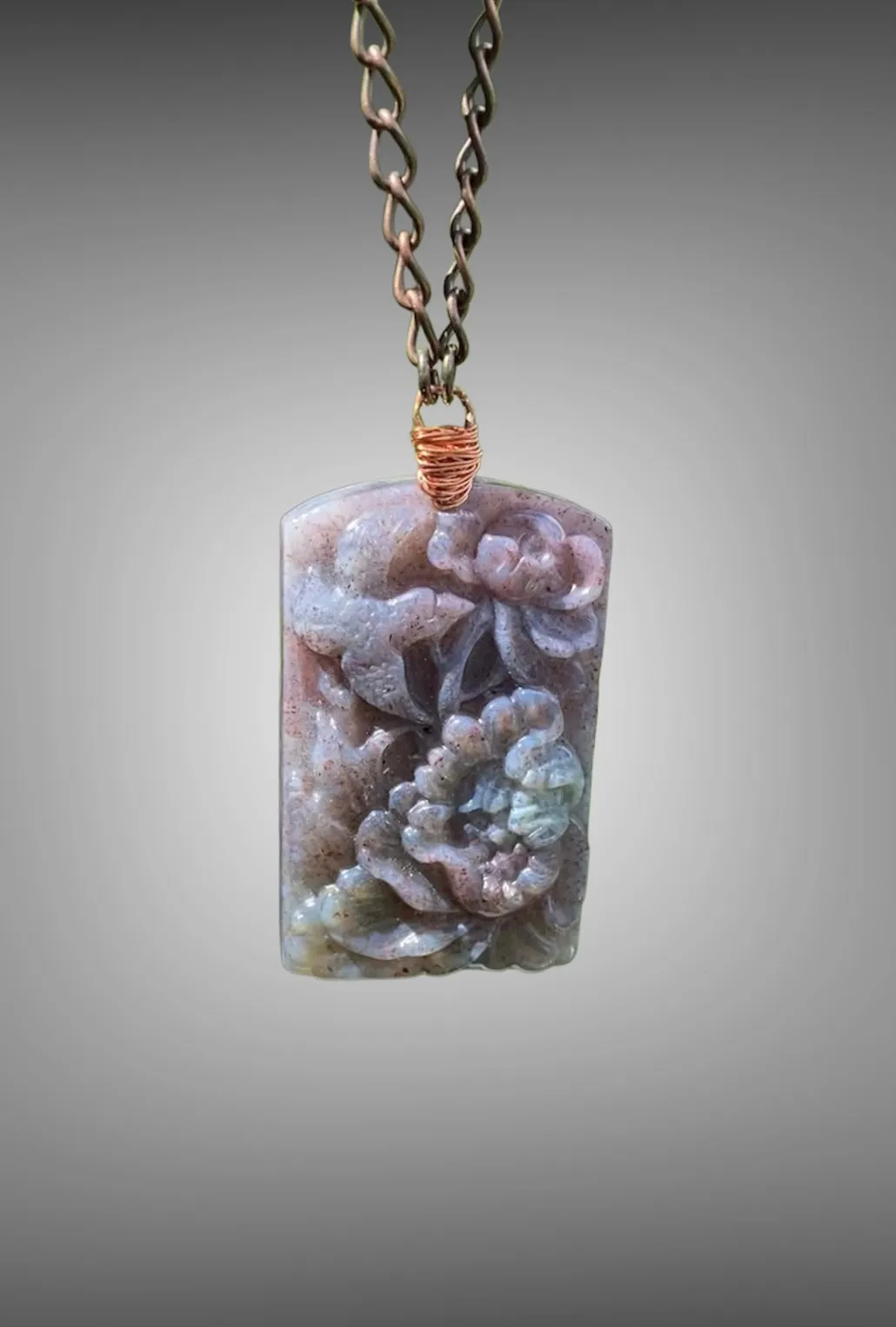 Ruby in Kyanite Carved Necklace
