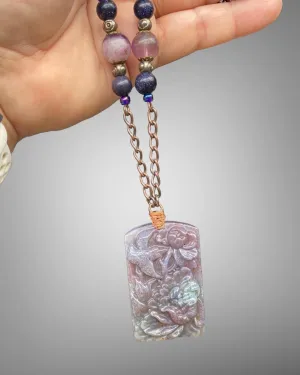 Ruby in Kyanite Carved Necklace