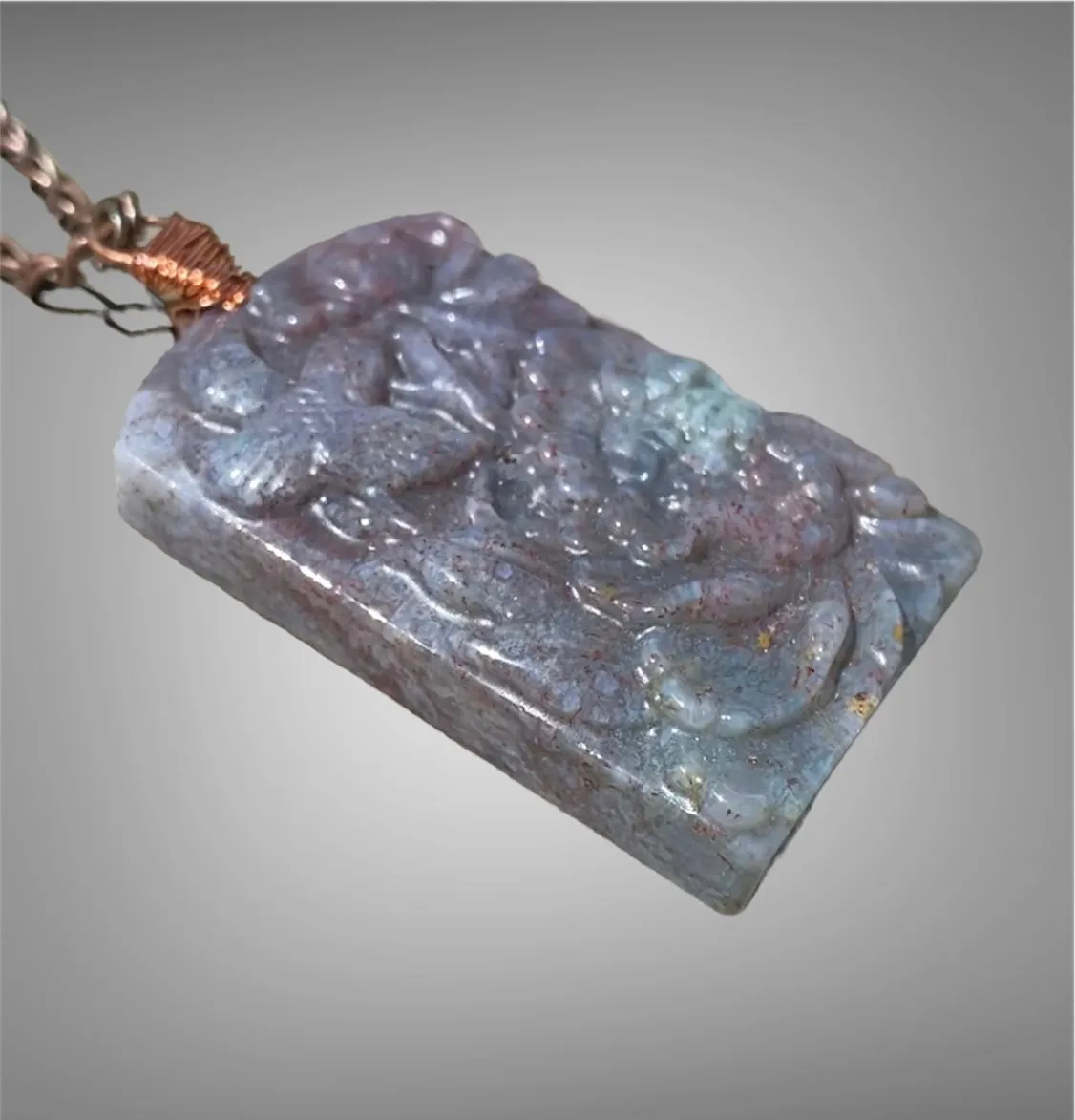 Ruby in Kyanite Carved Necklace