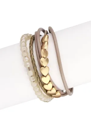 Saachi Multi Strand Heart Bracelet