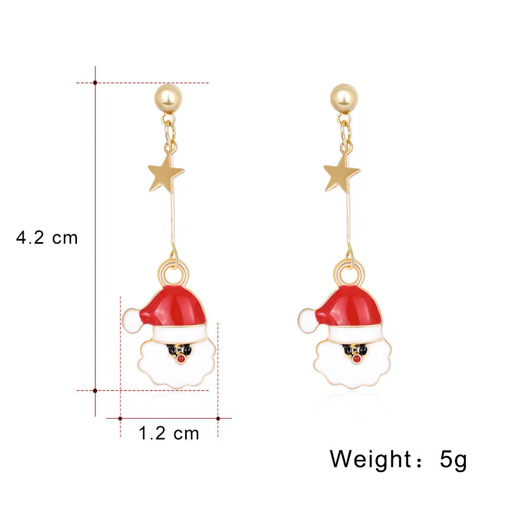 Santa Claus Christmas earrings are fashionable jewelry that are fashionable Christmas gifts for women suitable for daily life