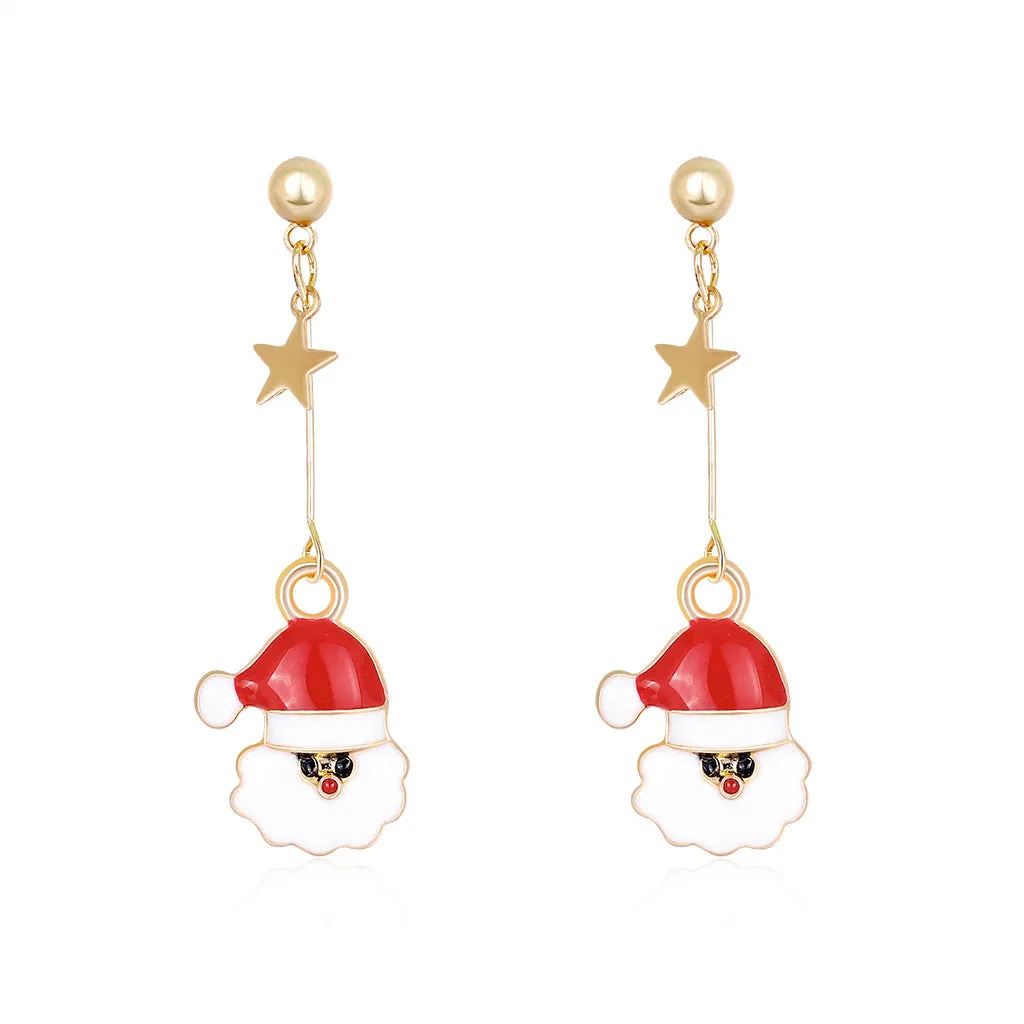 Santa Claus Christmas earrings are fashionable jewelry that are fashionable Christmas gifts for women suitable for daily life