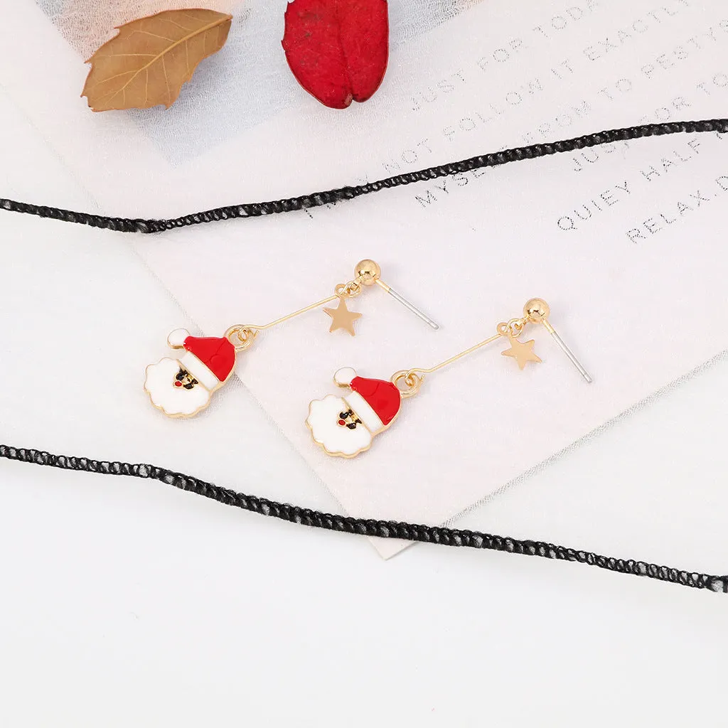 Santa Claus Christmas earrings are fashionable jewelry that are fashionable Christmas gifts for women suitable for daily life