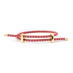 Scarlet & lavender cable bracelet