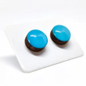 Sea Blue Green Stud Earrings by Candi Cove Designs