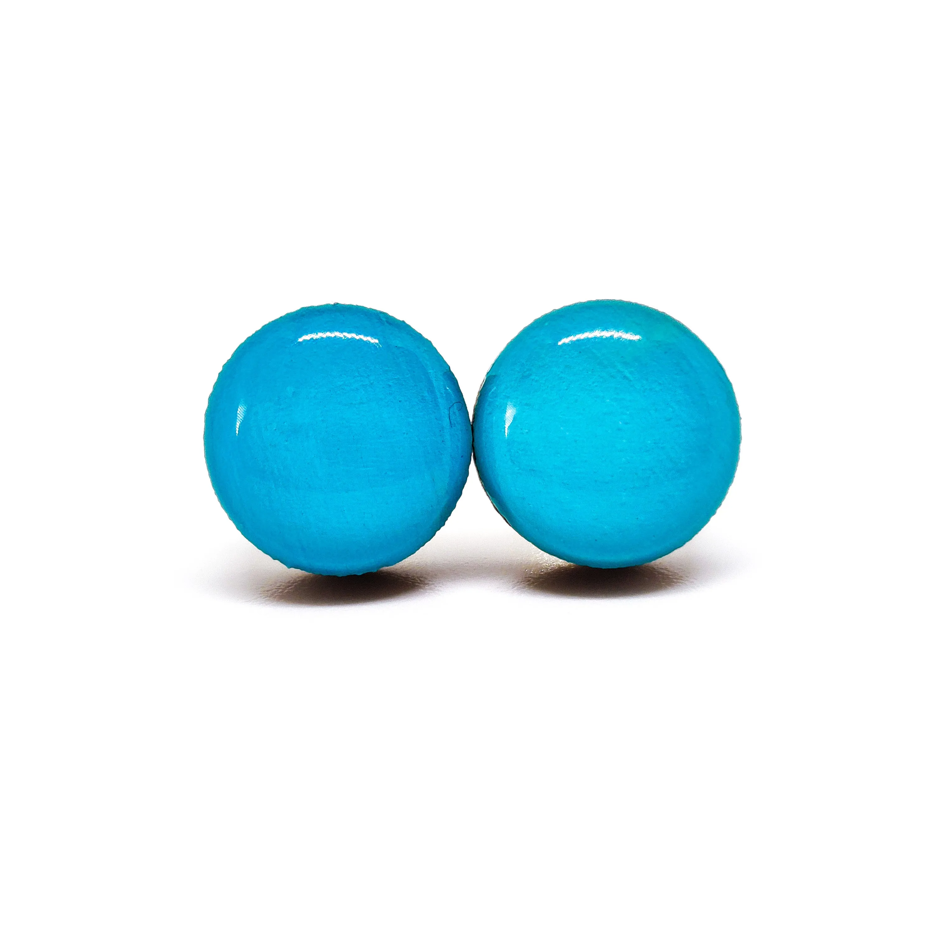 Sea Blue Green Stud Earrings by Candi Cove Designs