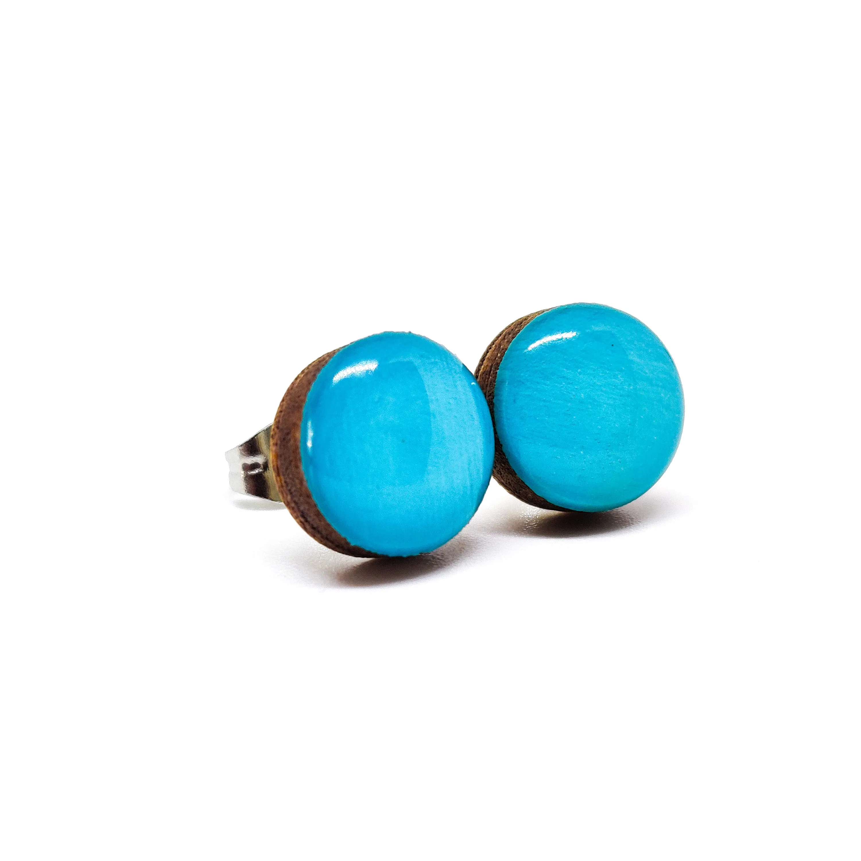 Sea Blue Green Stud Earrings by Candi Cove Designs