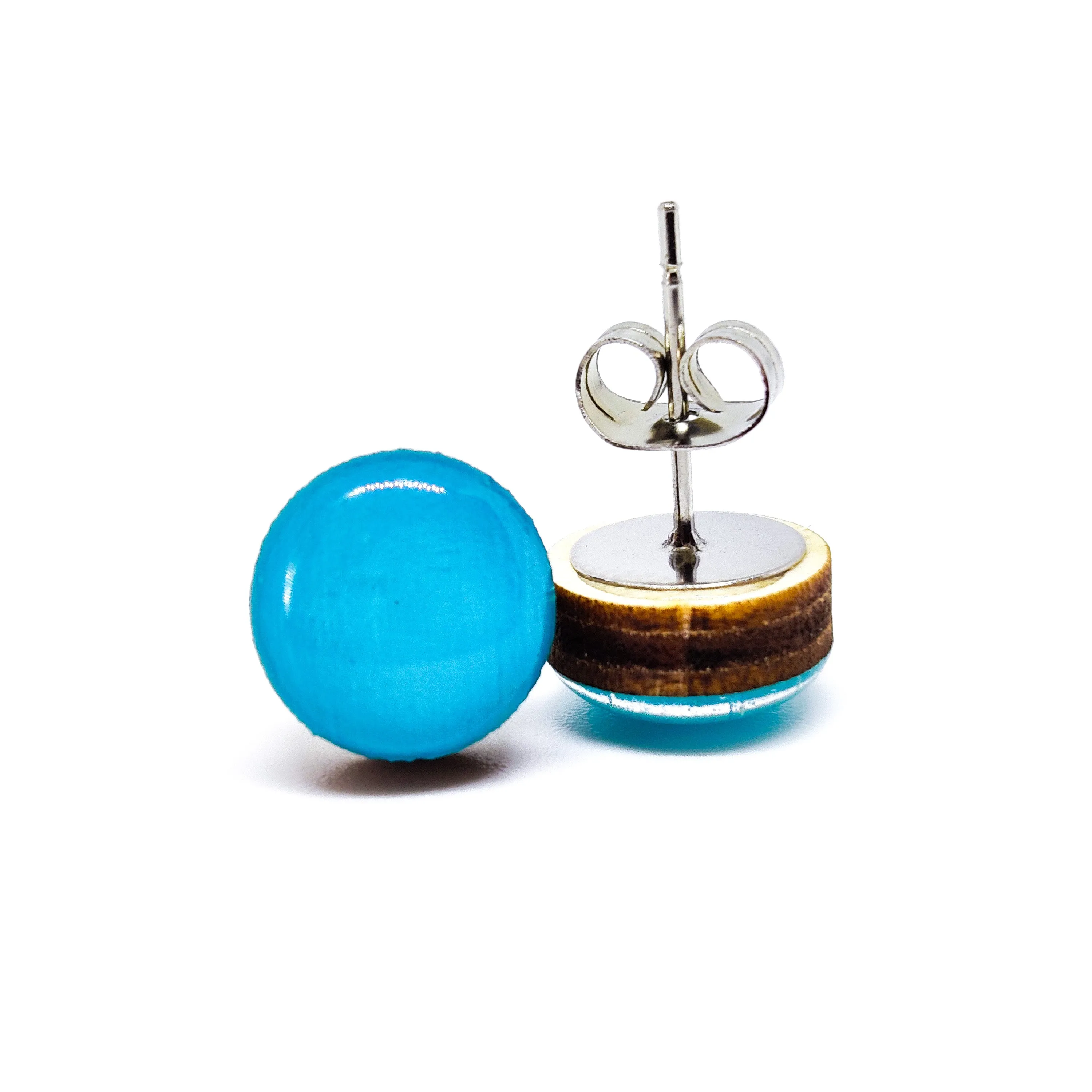 Sea Blue Green Stud Earrings by Candi Cove Designs