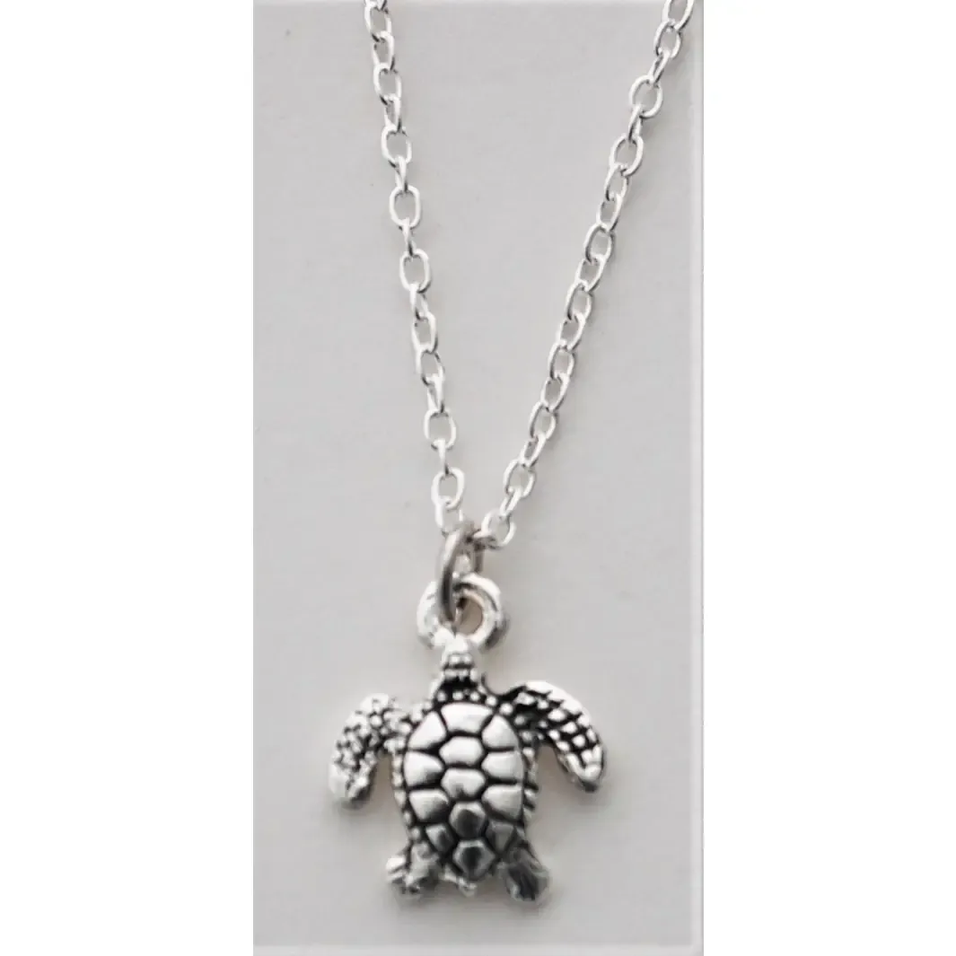 Sea Turtle Necklace - Silver