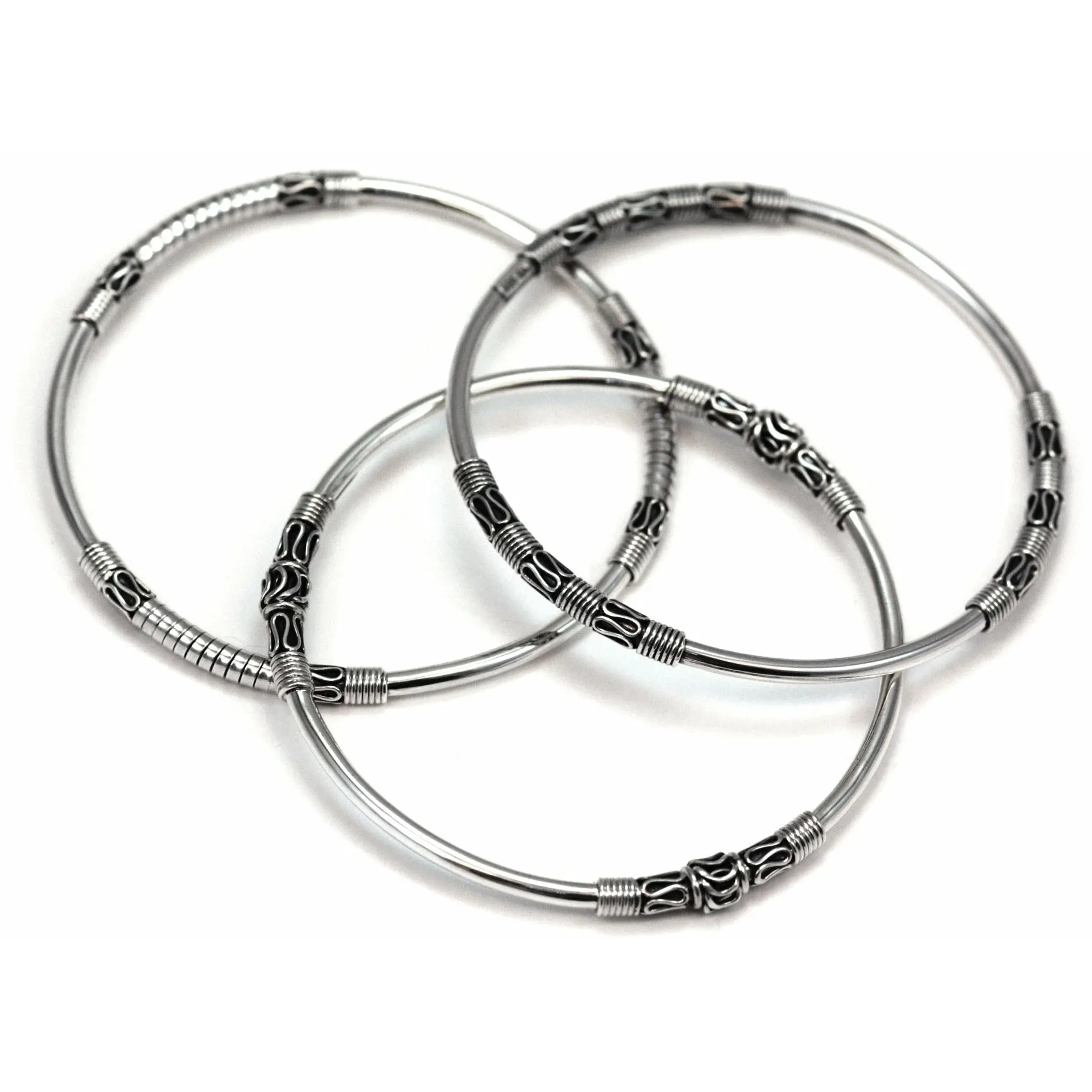 Set of Three Classic Bali Bangles