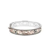 Silver and 10k Gold Brave Heart Bangle | Keith Jack