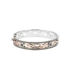 Silver and 10k Gold Brave Heart Bangle | Keith Jack