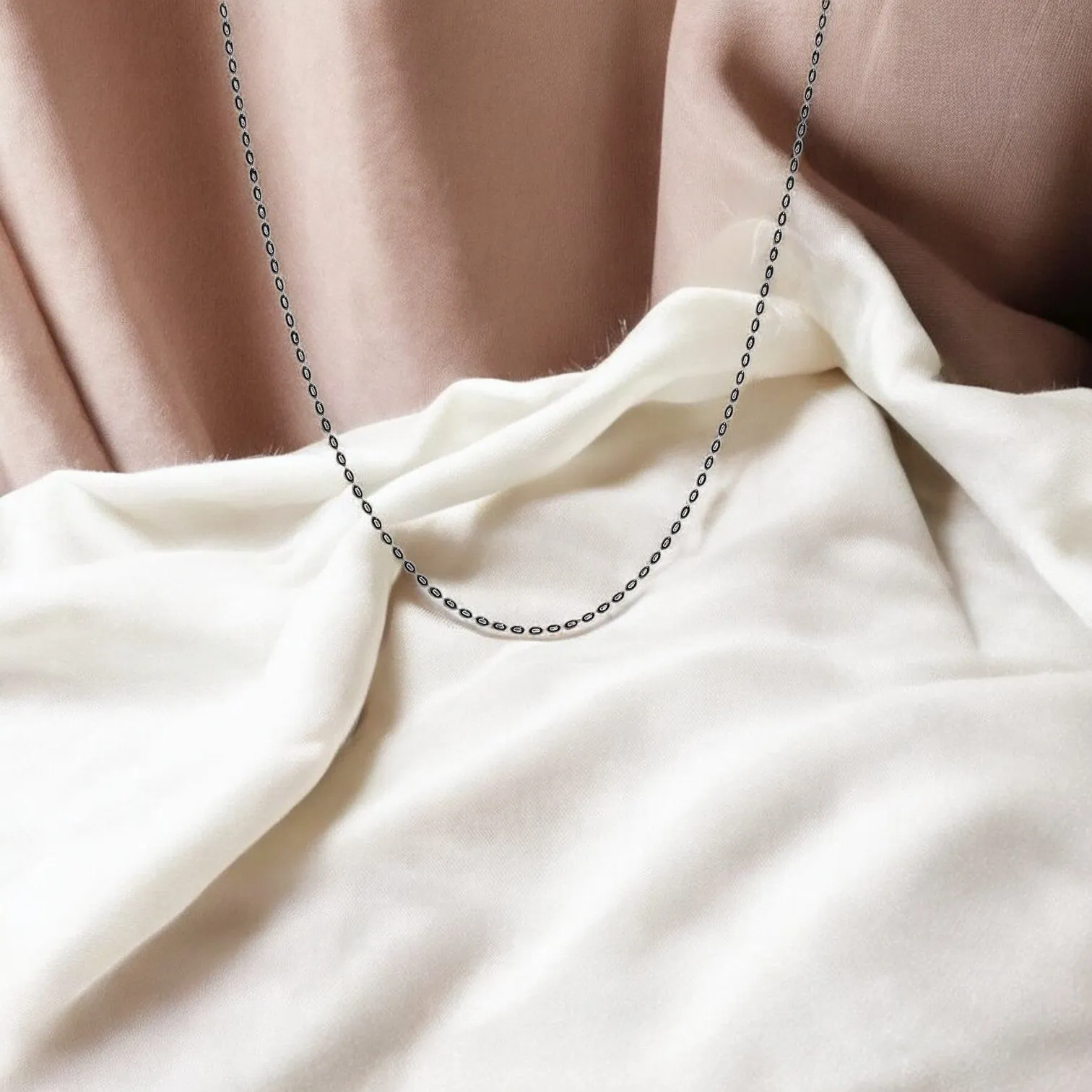 Silver Beads minimal Chain