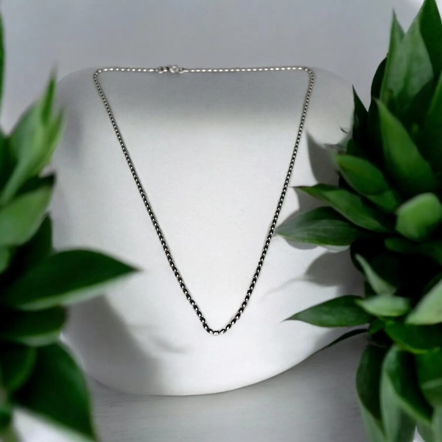 Silver Beads minimal Chain
