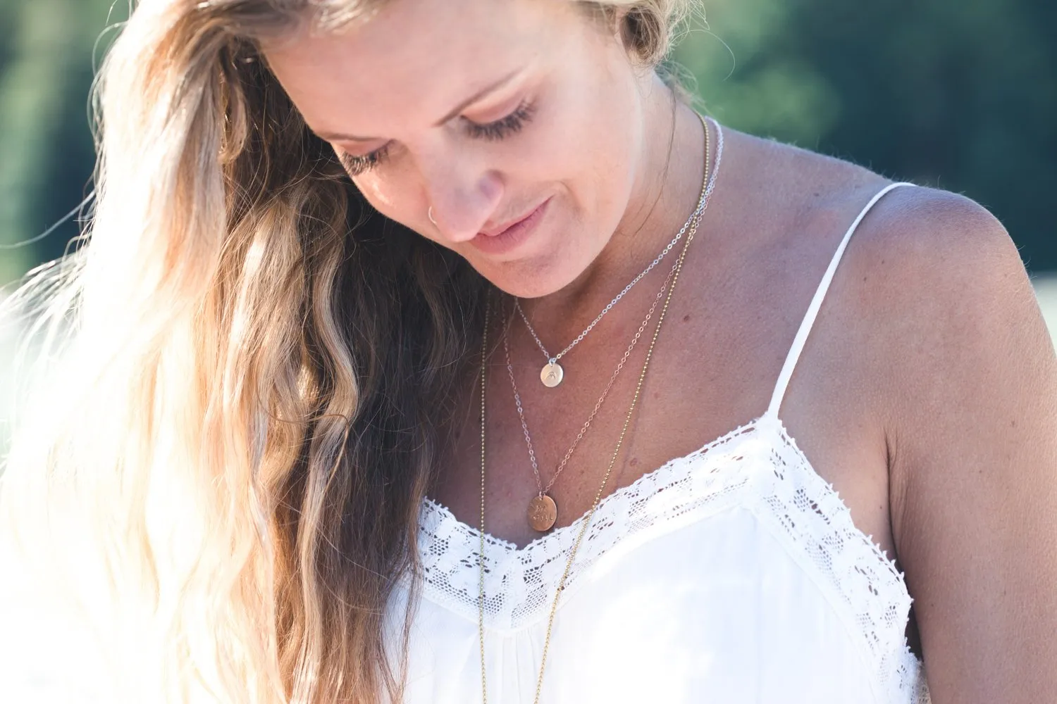 Small Hammered Disc Necklace