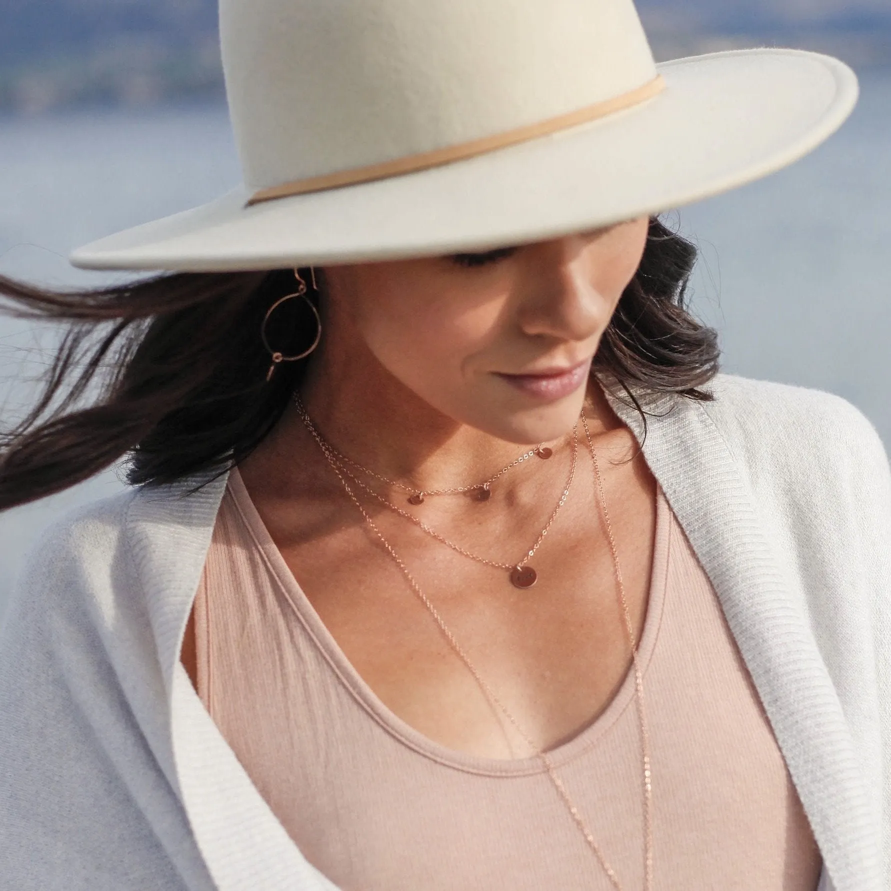 Small Hammered Disc Necklace