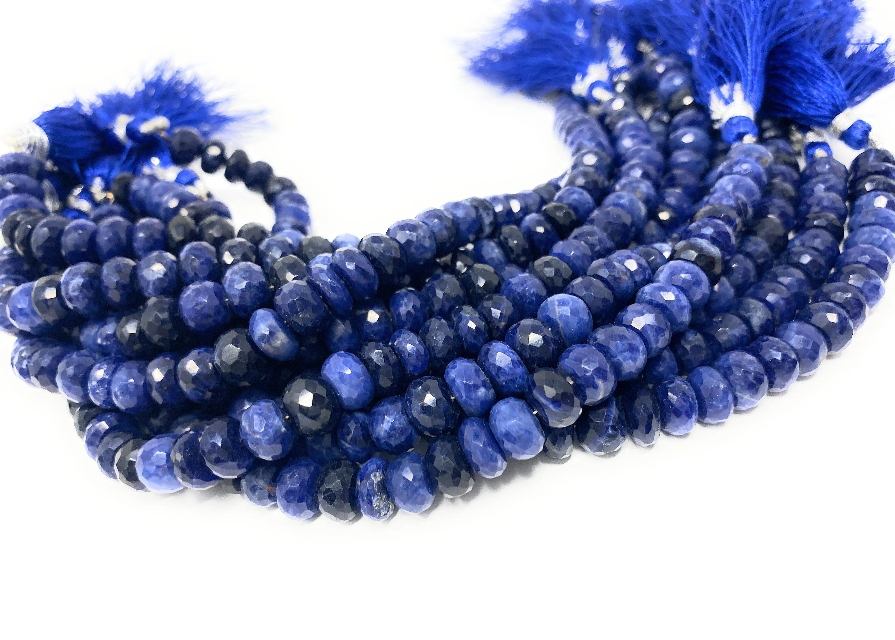 Sodalite Gemstone Beads, Natural Gemstone Beads, Beading Supplies for Jewelry Making, Wholesale Beads, Bulk Beads, 8-9mm, 8"Strand