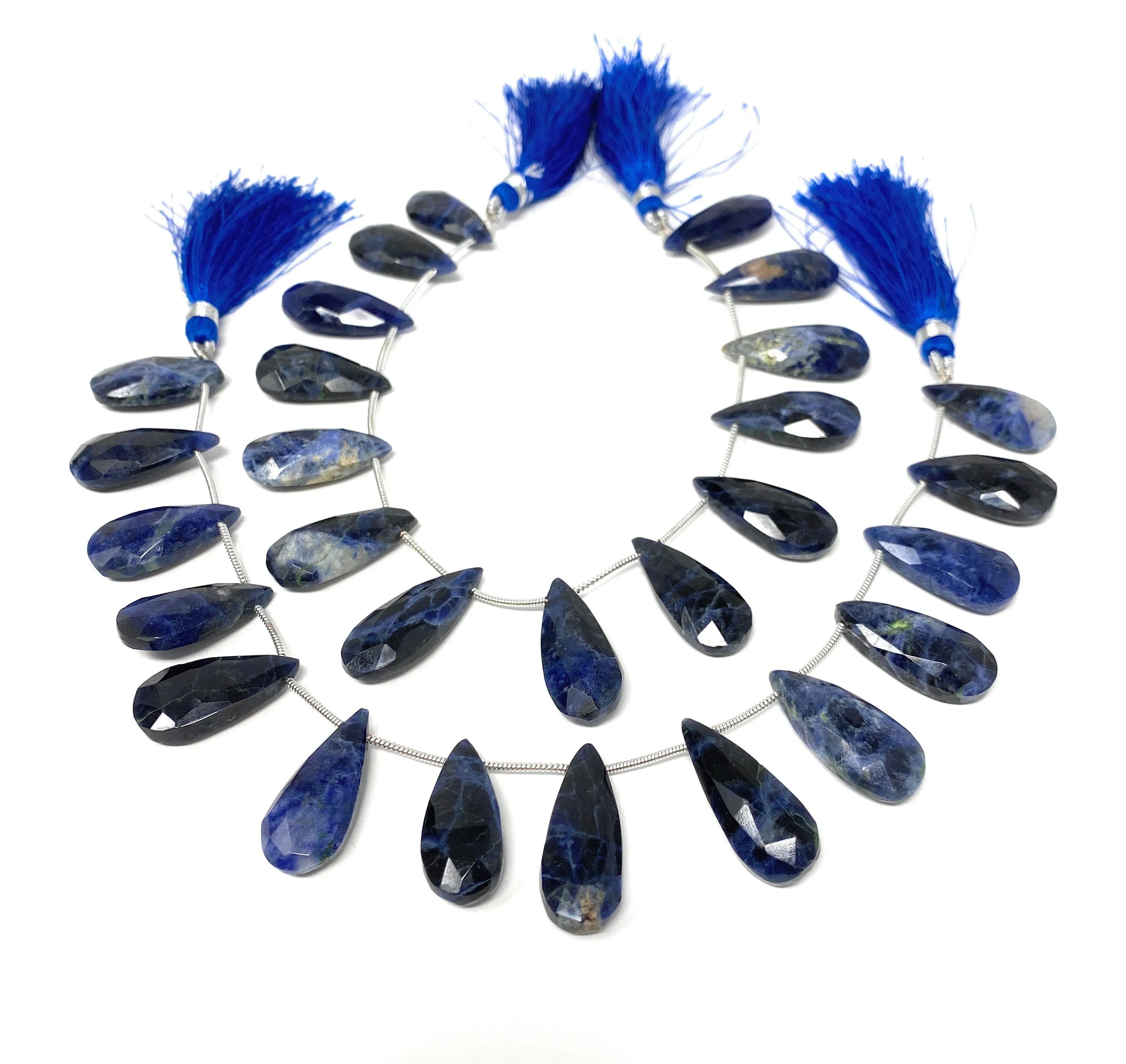 Sodalite Gemstone Beads, Sodalite Faceted Pear Briolette Beads, Jewelry Supplies, 22mm -29mm , 8"Strand/ 12-13 Pcs