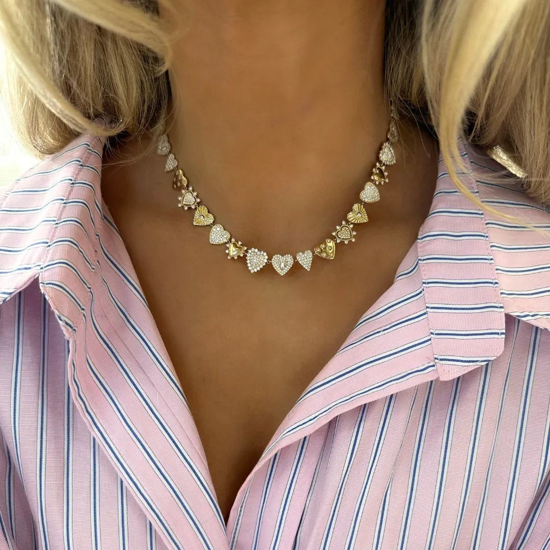 Soleil Diamond Heart Charm Necklace 5.15 ctw
