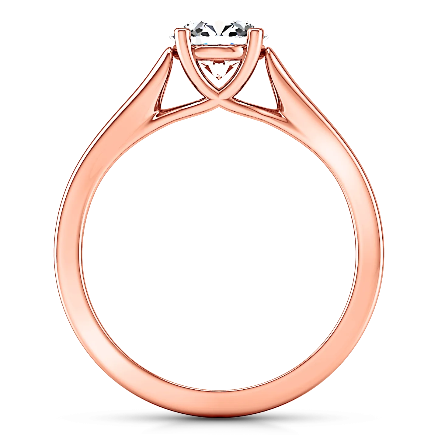 Solitaire Engagement Ring Lyric Modern Lattice 14K Rose Gold